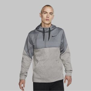 Nike Gray and Black Athletic Jacket with Drawstring Hood
